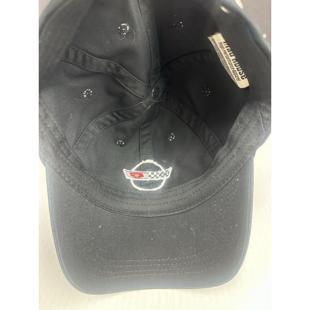 Corvette Mad House High Performance Apparel Relaxed-Fit Strapback Black Hat Cap - Picture 5 of 6